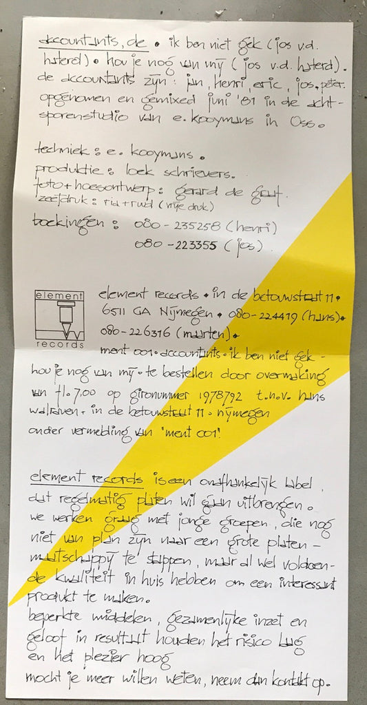 Accountants : Ik Ben Niet Gek (7", Single)