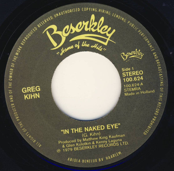 Greg Kihn : In The Naked Eye (7", Single)