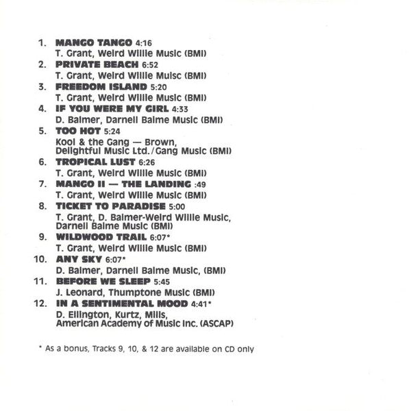 Tom Grant (2) : Mango Tango (CD, Album)