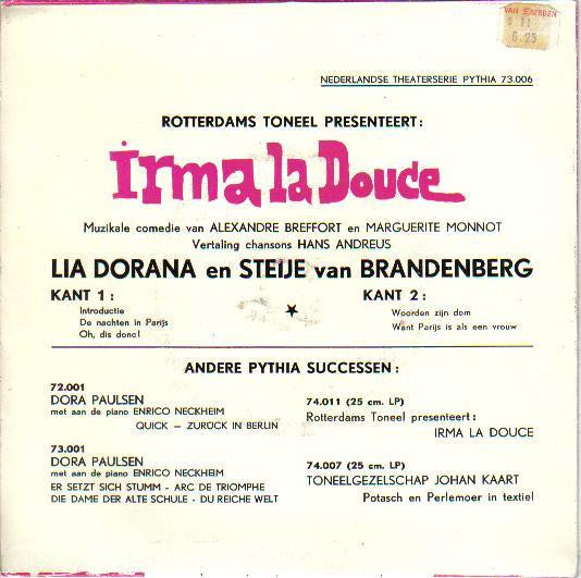 Rotterdams Toneel Presenteert Lia Dorana & Steye van Brandenberg : Irma La Douce (7", EP, Mono, Bro)