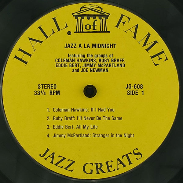 Coleman Hawkins, Ruby Braff, Jimmy McPartland, Eddie Bert, Joe Newman : Jazz A La Midnight (LP, Comp, RE)