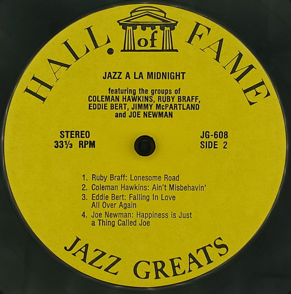 Coleman Hawkins, Ruby Braff, Jimmy McPartland, Eddie Bert, Joe Newman : Jazz A La Midnight (LP, Comp, RE)