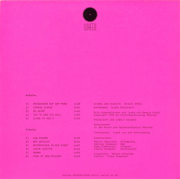 Bessy Brühl : Prinzessin Auf Dem Mond (LP, Album)