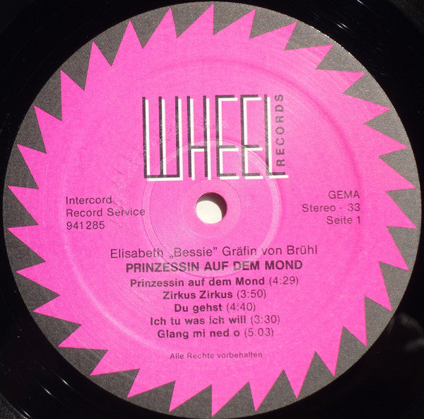 Bessy Brühl : Prinzessin Auf Dem Mond (LP, Album)