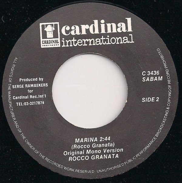 Rocco Granata & The Carnations : Marina (7")