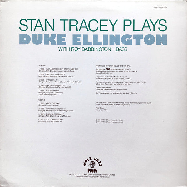 Stan Tracey With Roy Babbington : Stan Tracey Plays Duke Ellington (LP, Album)