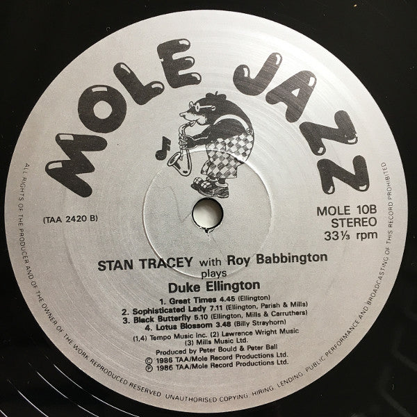 Stan Tracey With Roy Babbington : Stan Tracey Plays Duke Ellington (LP, Album)