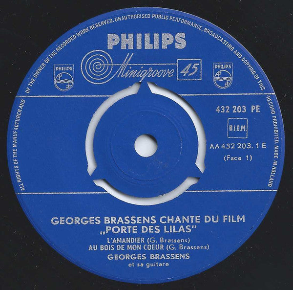 Georges Brassens : Georges Brassens Chante Du Film La Porte Des Lilas (7", EP)