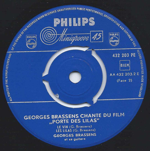 Georges Brassens : Georges Brassens Chante Du Film La Porte Des Lilas (7", EP)