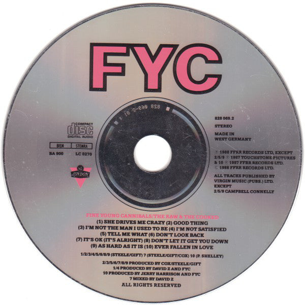 Fine Young Cannibals : The Raw & The Cooked (CD, Album)