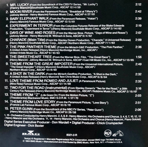 Henry Mancini : All Time Greatest Hits (CD, Comp, RM, RP)