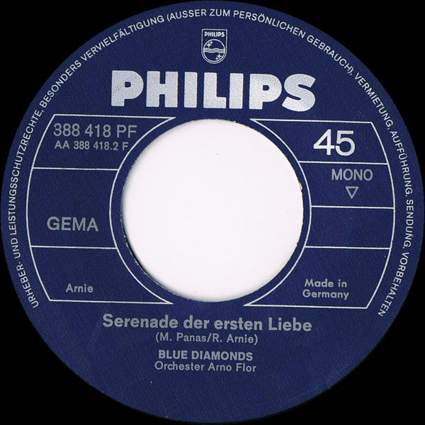 The Blue Diamonds : Ganz Paris Träumt Von Der Liebe (7", Single, Mono)