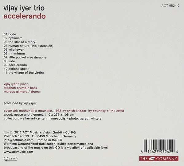 Vijay Iyer Trio : Accelerando (CD, Album)
