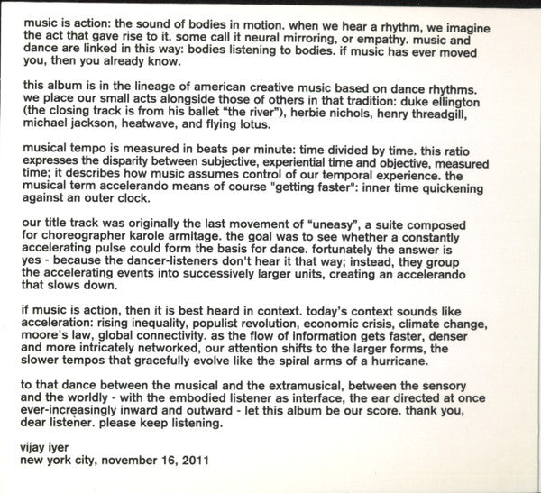 Vijay Iyer Trio : Accelerando (CD, Album)