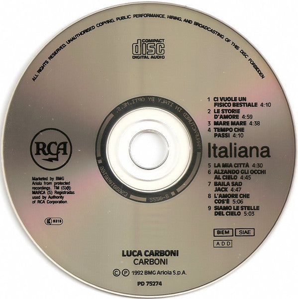 Luca Carboni : Carboni (CD, Album)