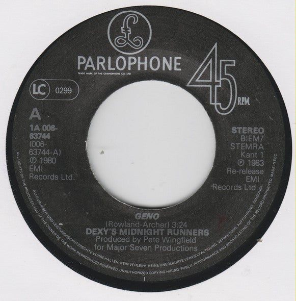 Dexys Midnight Runners : Geno (7", Single, RE)