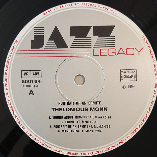 Thelonious Monk : Portrait Of An Ermite (LP, Album, RE)