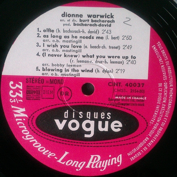 Dionne Warwick : Dionne Warwick (LP, Album)