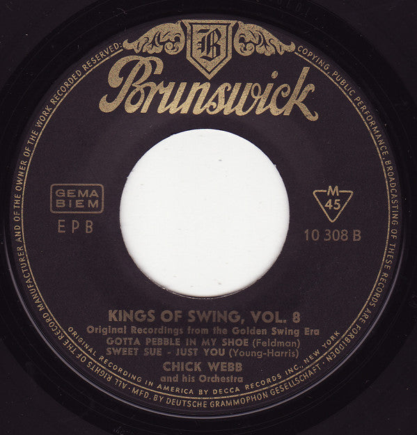 Chick Webb And His Orchestra With Ella Fitzgerald : Kings Of Swing Vol. 8 (7", EP, Mono)