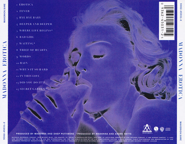 Madonna : Erotica (CD, Album, RP)