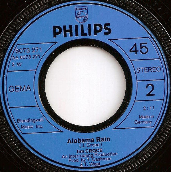 Jim Croce : I Got A Name / Alabama Rain (7", Single)