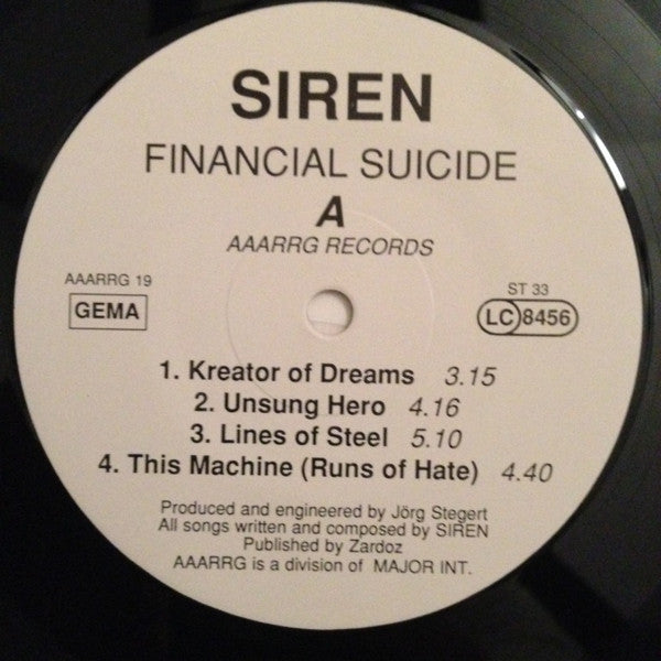 Siren (24) : Financial Suicide (LP, Album)