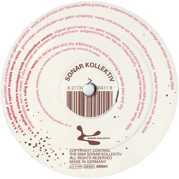 Robag Wruhme : K.T.B. (12")