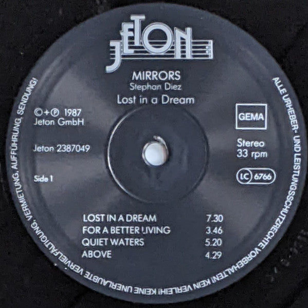 Stephan Diez / Mirrors (6) : Lost In A Dream (LP, Album)