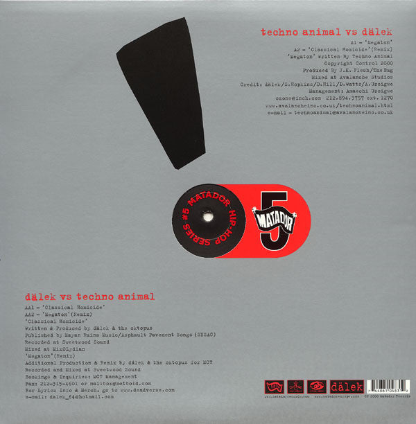 Techno Animal vs Dälek : Megaton / Classical Homicide (12", Single)