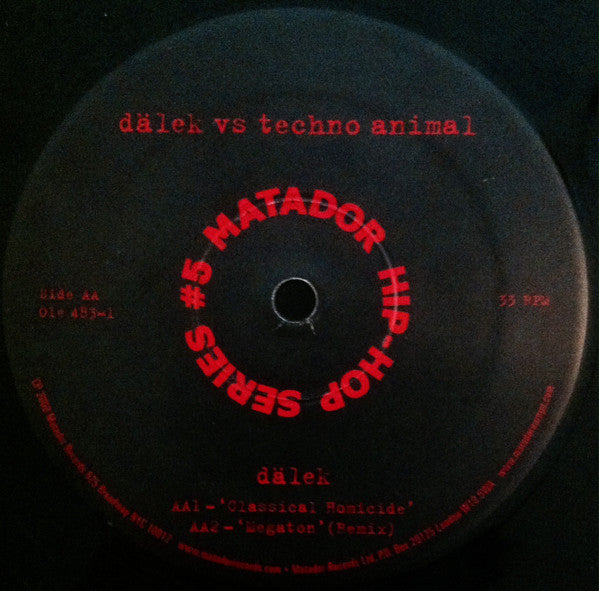 Techno Animal vs Dälek : Megaton / Classical Homicide (12", Single)