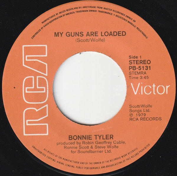 Bonnie Tyler : My Guns Are Loaded (7", Single)