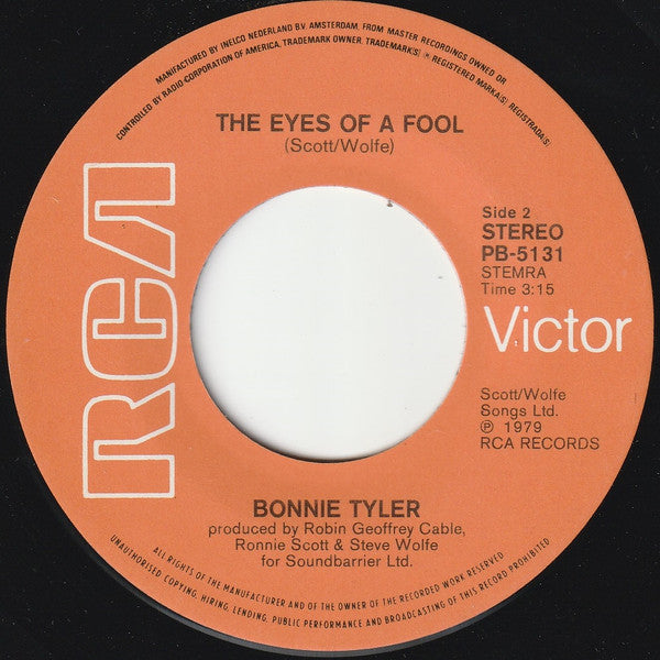 Bonnie Tyler : My Guns Are Loaded (7", Single)