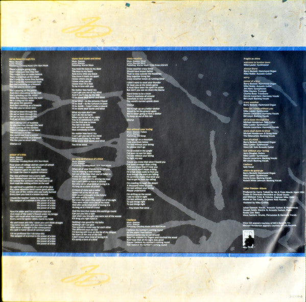 Julian Dawson : Fragile As China (LP, Album)