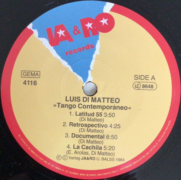 Luis Di Matteo : Tango Contemporáneo (LP)