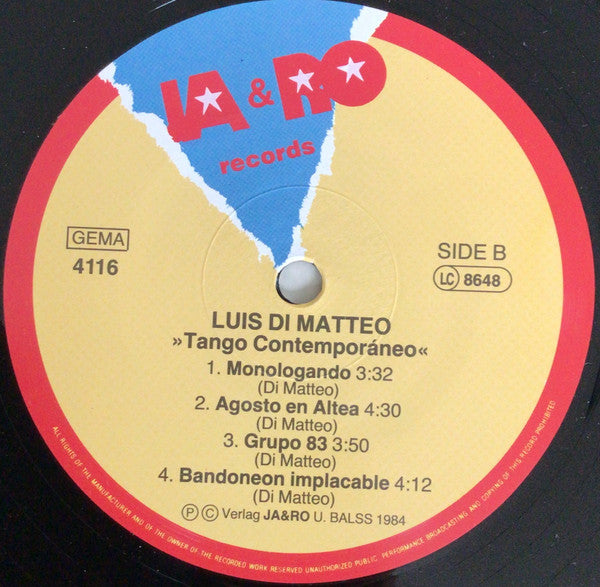 Luis Di Matteo : Tango Contemporáneo (LP)