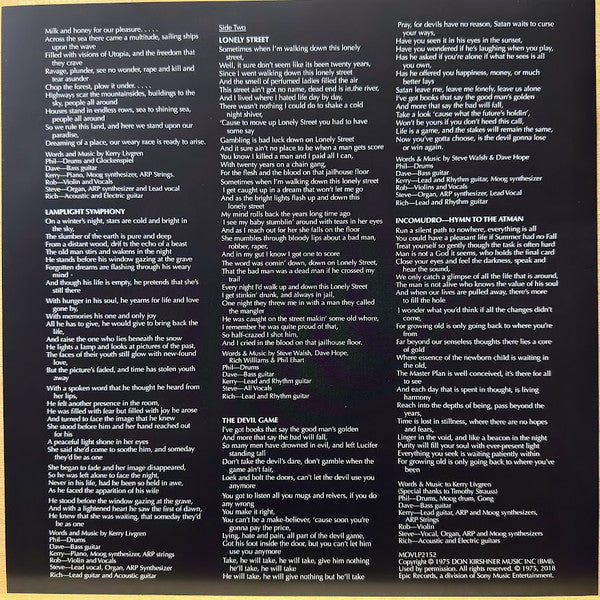 Kansas (2) : Song For America (LP, Album, Ltd, Num, RP, 180)