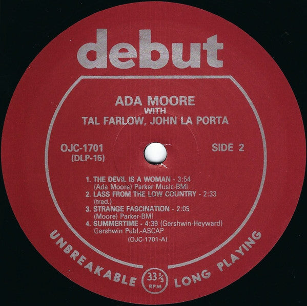 Ada Moore : Jazz Workshop Volume Three (LP, Album, Mono, Ltd, RE, RM)