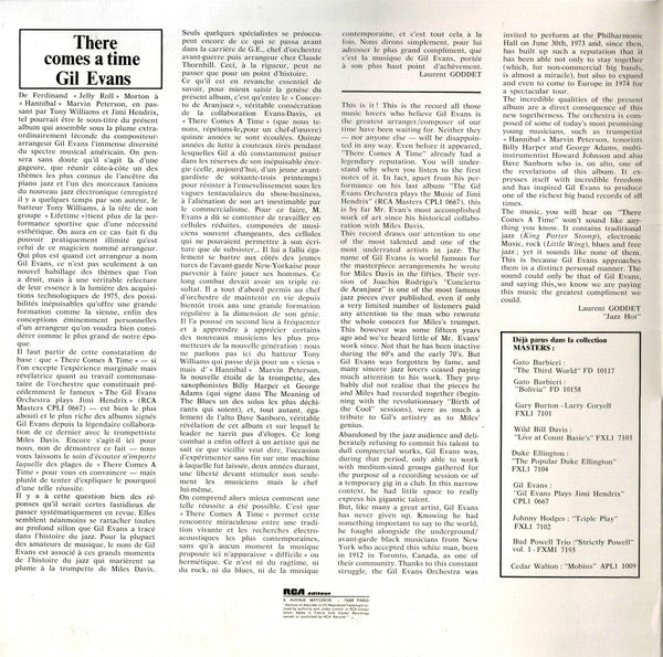 Gil Evans And His Orchestra : There Comes A Time (LP, Album, RE, Gat)