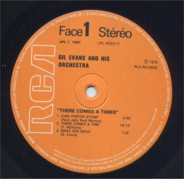 Gil Evans And His Orchestra : There Comes A Time (LP, Album, RE, Gat)
