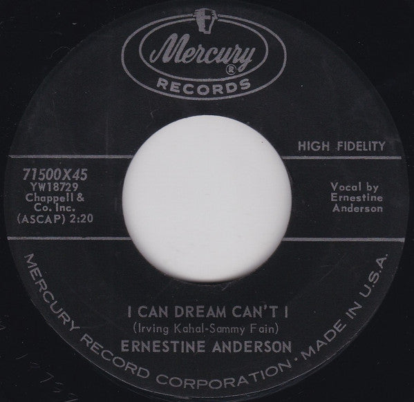 Ernestine Anderson : I Can Dream Can't I (7", Mono)
