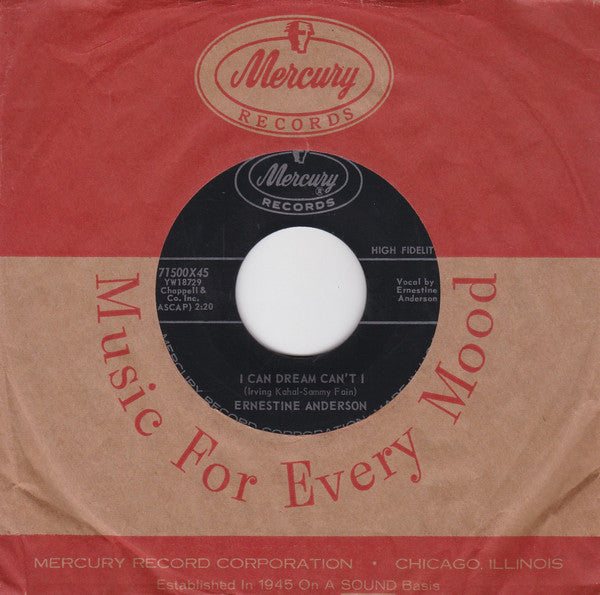 Ernestine Anderson : I Can Dream Can't I (7", Mono)
