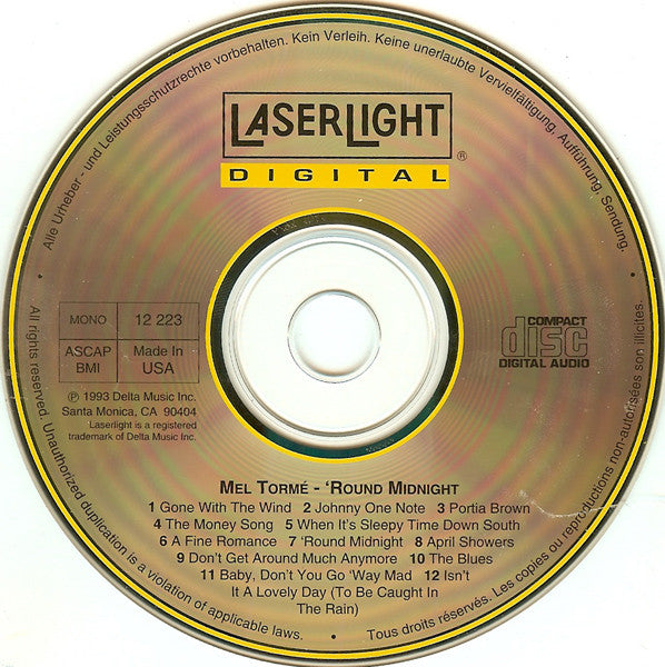 Mel Tormé : 'Round Midnight (CD, Comp, Mono)