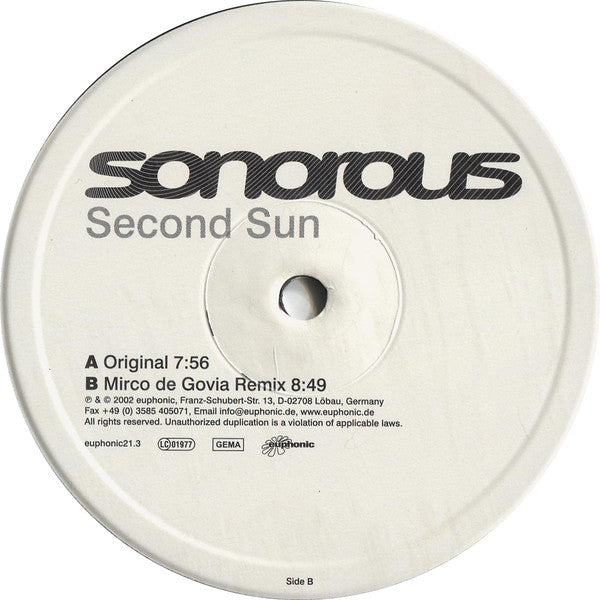 Sonorous : Second Sun (12")