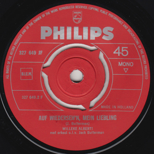 Willeke Alberti : De Winter Was Lang (Blue Winter) / Auf Wiederseh'n, Mein Liebling (7", Single, Mono, Pur)