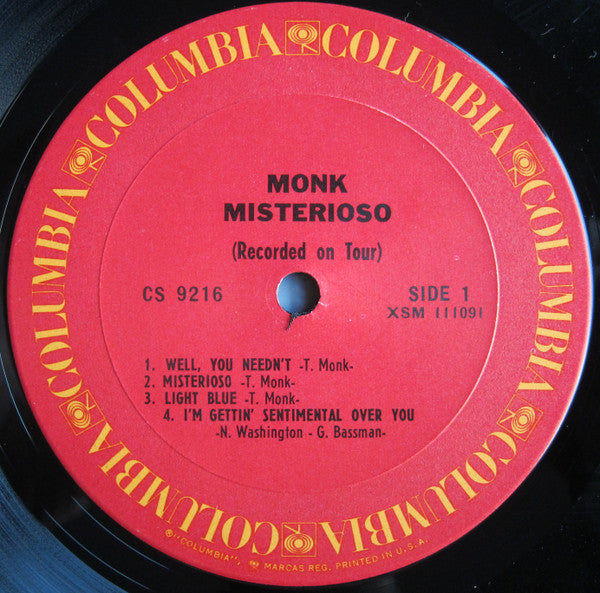 Thelonious Monk : Misterioso (Recorded On Tour) (LP, Album, RE)