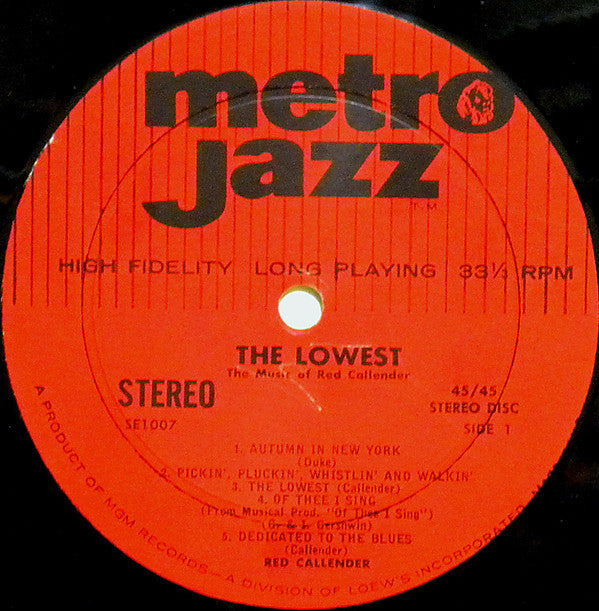 Red Callender : The Lowest (LP, Album)