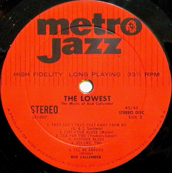 Red Callender : The Lowest (LP, Album)