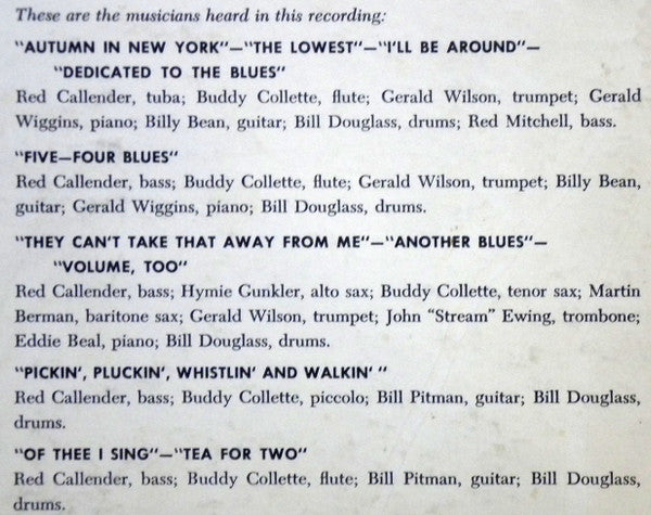 Red Callender : The Lowest (LP, Album)