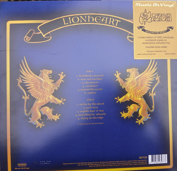 Saxon : Lionheart (LP, Album, Ltd, RE, Aqu)