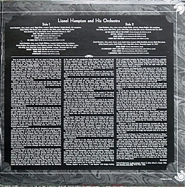 Lionel Hampton : Vol. 1 Stompology (LP, Album, Comp, Mono, Gat)
